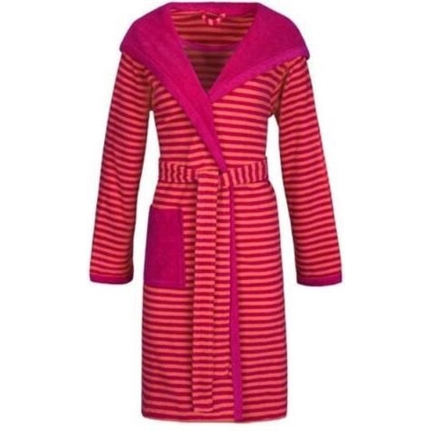 Badjas Striped Hoody - Raspberry - L