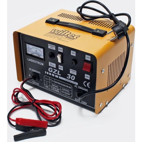 Accu-Lader - WBL-GZL30, voor 12 & 24 Volt, acculader, druppellader, snellader autolader booster accubooster - Multistrobe