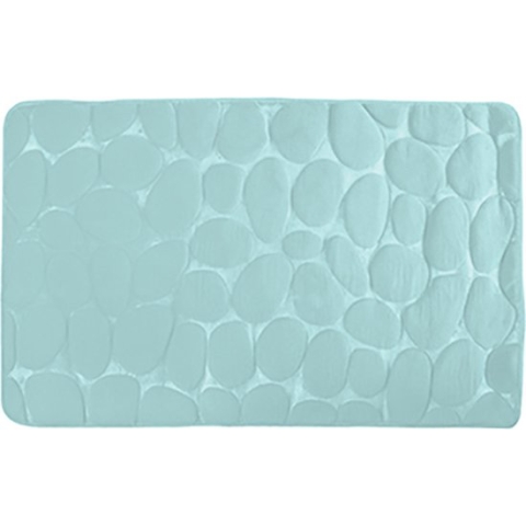 MSV Badkamerkleedje/badmat tapijt - kiezel motief - vloermat - mintgroen - 50 x 80 cm - laagpolig