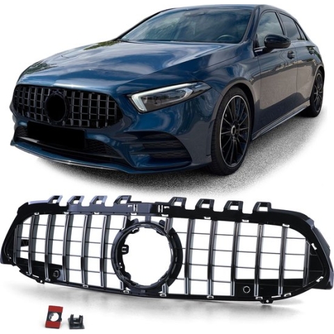 Mercedes A Klasse W177 Vanaf 2018 Sport Grill Hoogglans Zwart / Chrome Amg A35 A45 GT Look
