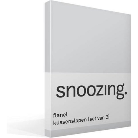 Snoozing - Flanel - Kussenslopen - Set van 2 - 50x70 cm - Grijs