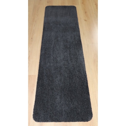Badkamermat / loper Soft zwart antraciet 50x180 antislip