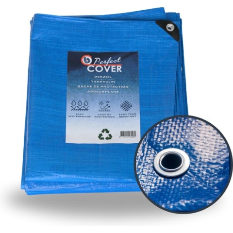 Perfect Cover® Afdekzeil Basic - 12x15m – Blauw Dekkleed – Tuinmeubel