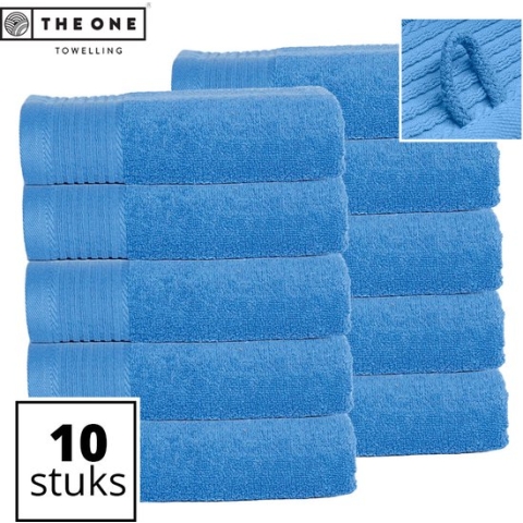 The One Towelling Classic Handdoeken - Voordeelverpakking - Hoge vochtopname - 100% Gekamd katoen - 50 x 100 cm - Aqua Azure - 10 Stuks