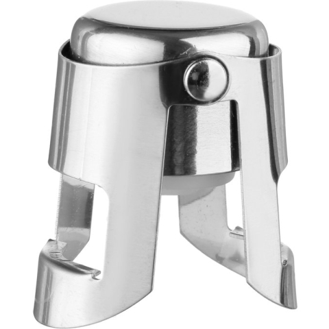 Champagnefles stopper/afsluiter verchroomd 4 x 3,5 x 5,5 cm - Flesafsluiter - Champagnedop