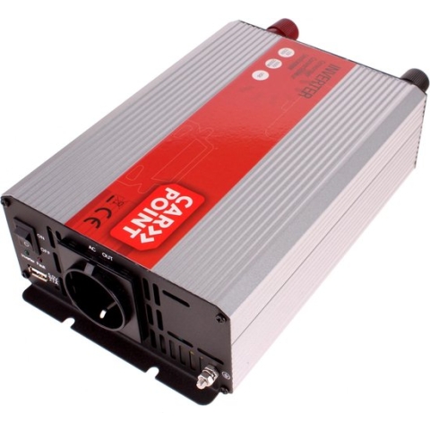 Carpoint Omvormer 12V>230V 1000W accu kabel