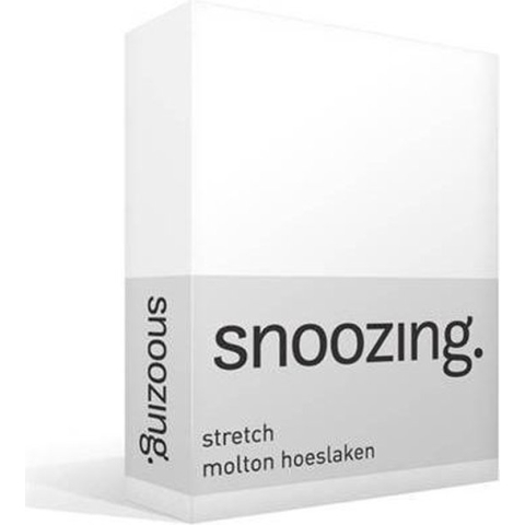 Snoozing - Stretch - Molton - Hoeslaken - Lits-jumeaux - 180x210/220 cm of 200x200 cm - Wit