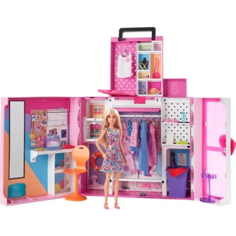 Barbie - Droomkast en Barbiepop - Speelset met modepop en barbiekleding