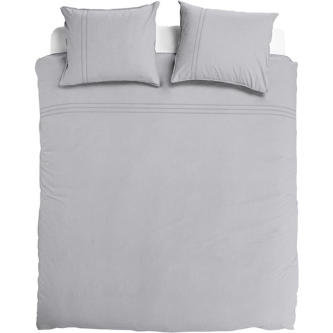 Dekbedovertrek - Egyptisch Katoen - effen - Grijs - 2-persoons -200 x 200/220 cm + 2 kussenslopen - Dreamers Den