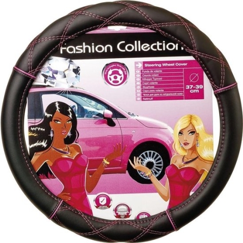 Car Plus Stuurhoes Girly Universeel Pvc Zwart/rood 37-39 Cm