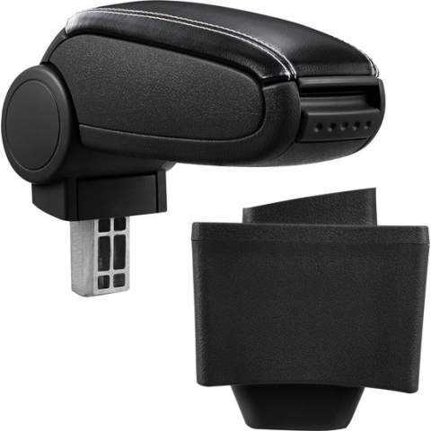 Armsteun AUDI A3 8L 1996-2003 kunstleer zwart wit stiksel