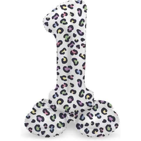 Folat - Staande folieballon Cijfer 1 Bright Panther - 41 cm