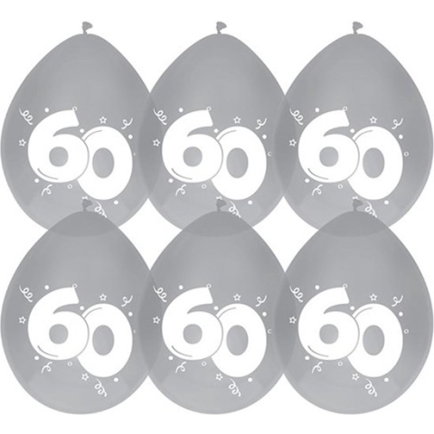 Haza Jubileum/leeftijd ballonnen 60 jaar - 60x stuks - Feestartikelen