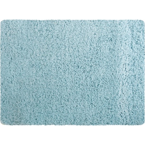 MSV Badkamerkleedje/badmat tapijt - voor de vloer - lichtblauw - 50 x 70 cm - Microfibre - langharig