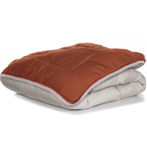 Zelesta® Easybed Lichtgrijs & Gember 160x220cm - Dekbed zonder overtrek - Wasbaar hoesloos dekbed - Bedrukt dekbed - All Year Winterdekbed & Zomerdekbed