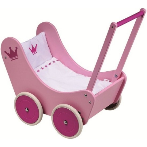 Poppenwagen met Beddengoed - Roze