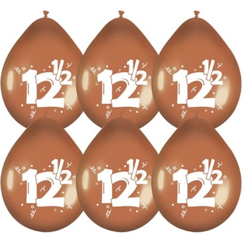 Haza Jubileum ballonnen 12.5 jaar getrouwd - 60x stuks - brons