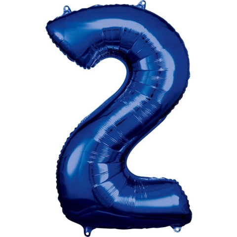 Amscan Folieballon 50 X 88 Cm Nummer 2 Blauw