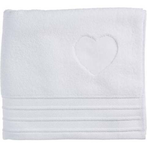 Riviera Maison Heart - Badlaken - 100x180 cm - White