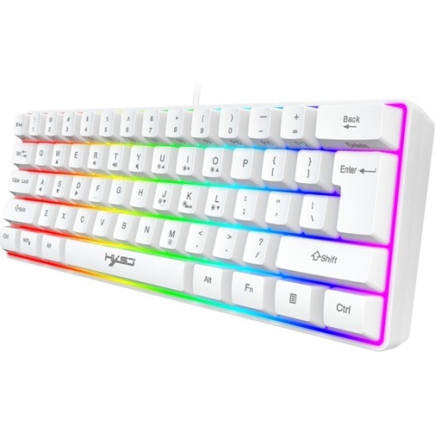 HXSJ V700 RGB Membraan bedrade gaming toetsenbord - 61keys - Qwerty - Wit