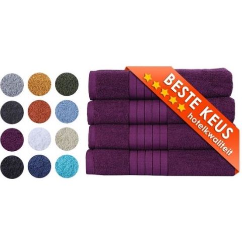 Zavelo Luxe Badhanddoeken - Hotelkwaliteit - Handdoeken - 70x140 cm - 4 Stuks - Bordeaux