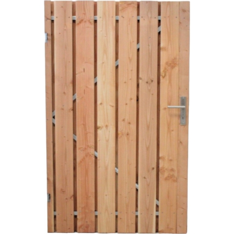 Douglas tuinpoort schuttingdeur incl cilinderslot en stalen frame 110 x 180 ( linksdraaiend)