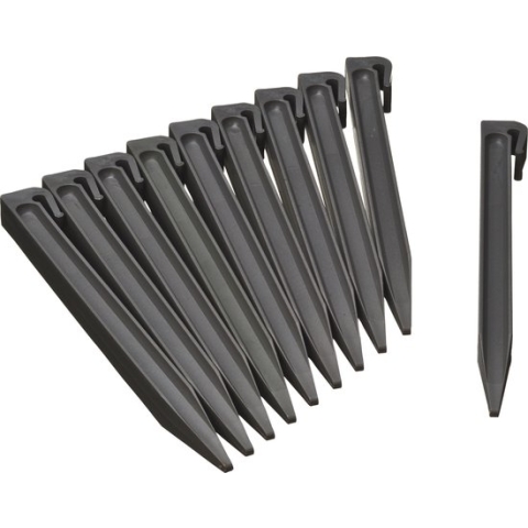 30x stuks Grondpennen van kunststof voor grasranden / borderranden grijs 26,7 cm