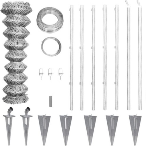 vidaXL-Gaashek-met-palen-15x0,8-m-gegalvaniseerd-staal