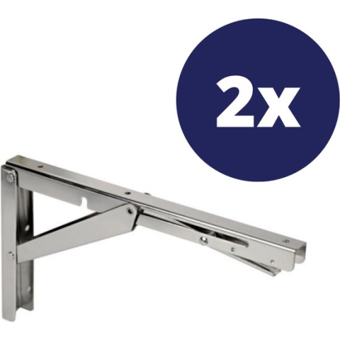 Tafelbladhouder Klapbaar - 60 kg - Rvs 304 - 2 Stuks