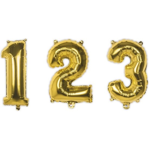 Boland - Folieballon '9' goud (36 cm) 9 - Goud - Cijfer ballon