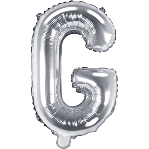 Partydeco - Folieballon Zilver Letter G (35 cm)