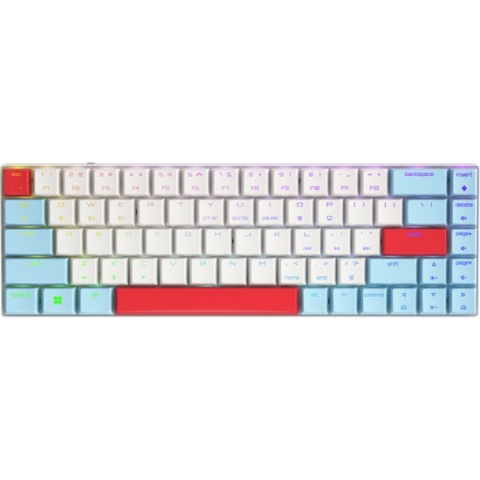 CHERRY MX-LP 2.1 Compact Wireless, 65%, RF-draadloos + Bluetooth, Mechanische keyswitch, QWERTY, RGB LED, Wit