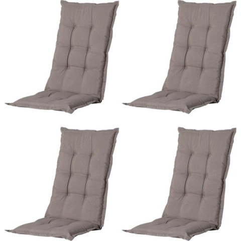 Madison - Tuinkussen - Universeel - Hoge Rug - 4 st. - Panama Jute - 123x50cm - Beige - Tuinstoelkussens - Standaardstoel