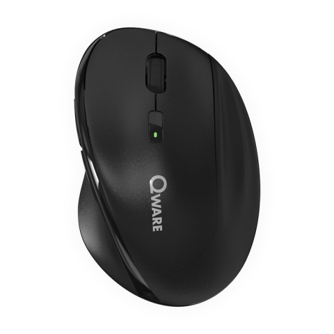 Qware Office - XL Muis - Muis - Draadloos - Multiconnect - Bluetooth - 2.4 GHz - Dongel - Duimsteun - Lincoln - 1000-1600-2400 DPI - Zwart