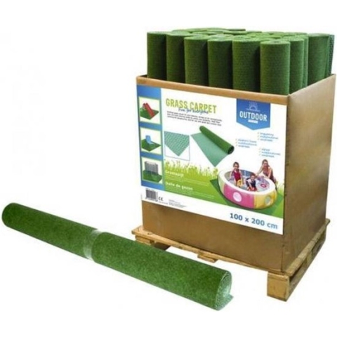 Grastapijt met noppen- 133 x 800 cm- Groen