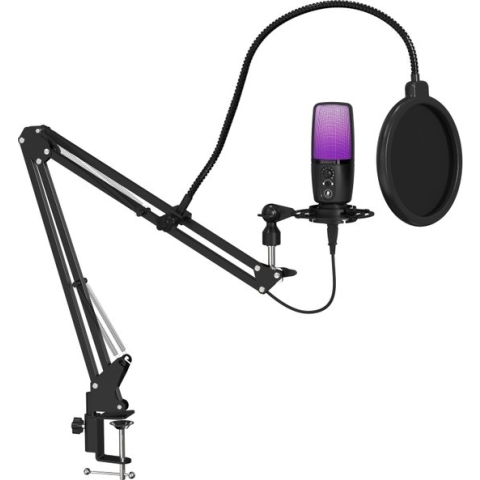 Qware Gaming - Microfoon - Gaming Microfoon - Microphone - Microfoon met arm - RGB - Gaming - Streaming - Staccato - Chat