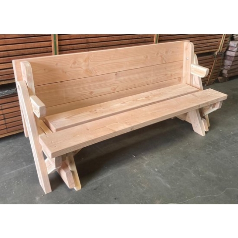 Inklapbare Picknicktafel - Model XL - DICHT TAFELBLAD 4,5 cm GEEN SCHOEFGATEN in tafelblad - 3 tot 6 personen - Bank en Tafel 2 in 1 - Compleet gemonteerd geleverd