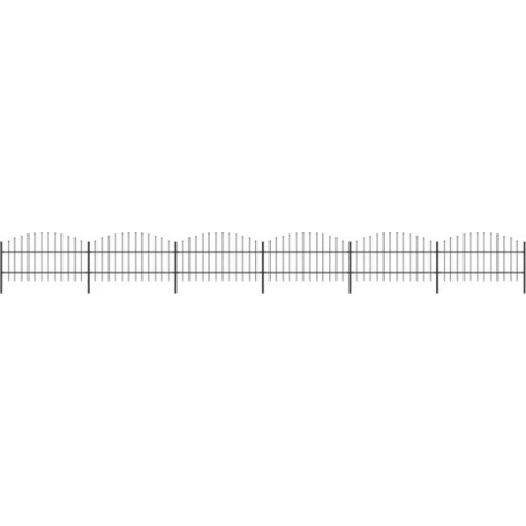 vidaXL-Tuinhek-met-speren-bovenkant-(0,75-1)x10,2-m-staal-zwart