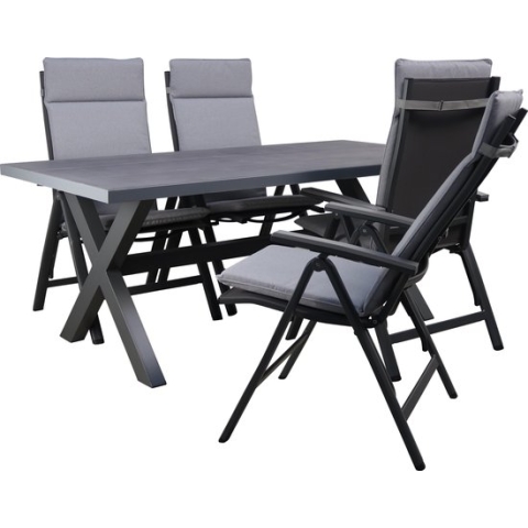 PAZOON Yesper 180cm  x 90cm tuinset met Dacosta tuinstoel en Madison Manchester tuinkussen 5-delig