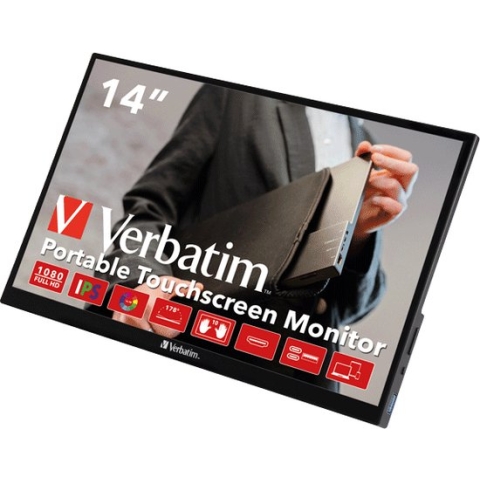 Touch Screen Monitor Verbatim 14" FHD IPS 1920 x 1080 px