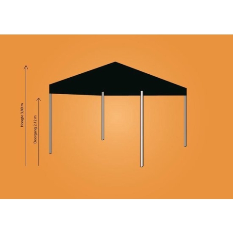 Plooitent 4x4 - Vouwtent 4x4 - Easy Up 4x4 - ALU - Kleur: ZWART INCL ZIJWANDENSET