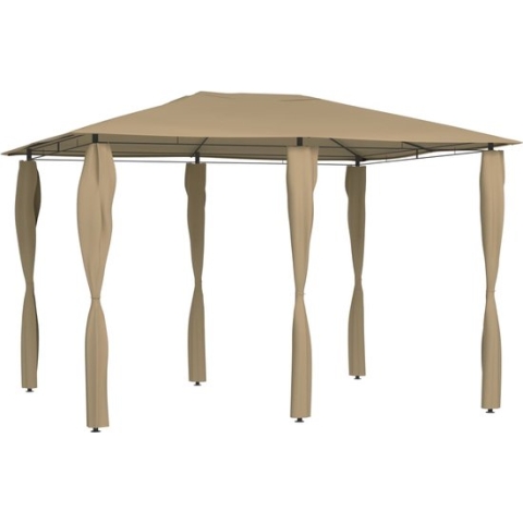 vidaXL-Prieel-met-paalhoezen-160-g/m²-3x4x2,6-m-taupe