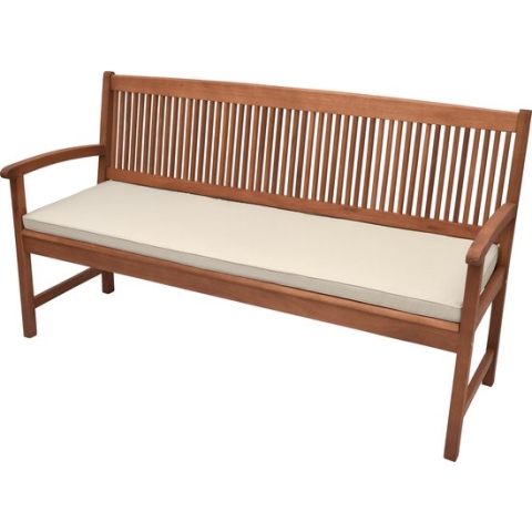 Beautissu Tuinkussen Base BK - Bankkussen 180x48cm natuur - kussen voor tuinbank