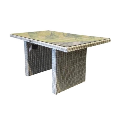 Ibiza lounge-dining tafel 140x80xH70 cm wit grijs