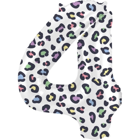 Folat - Folieballon Cijfer 4 Bright Panther - 86 cm