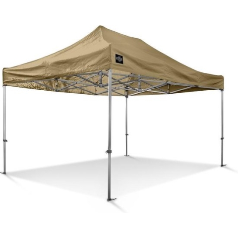 Easy-Up Partytent 3x4,5 m Professionele Vouwtent GO-UP50 Aluminium Zand Incl. gratis transporttas op wielen en spanbandenset met haringen