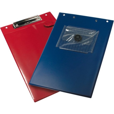 Werkordermap KLEMMFIX met klem, sleutelvak en penhouder A4 per 10 stuks - Blauw