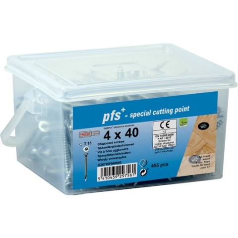 PGB-FASTENERS | Spaanplaatschroef pfs Tx Ø 5x60 Zn/Emmer | 195 st