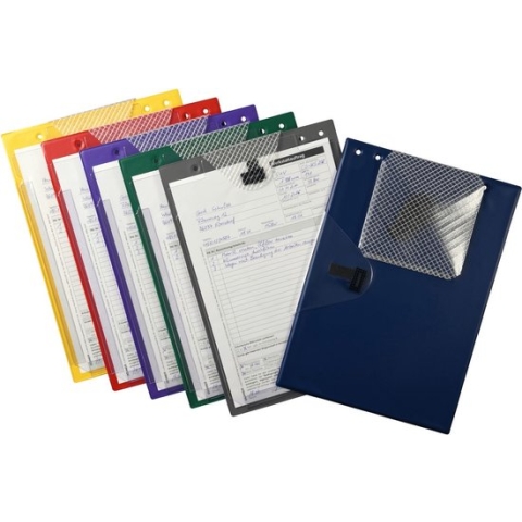 Werkordermap JUMBO met grote rekbare vouw, sleutelvak en ophangkoord - A4 per 10 stuks - Blauw