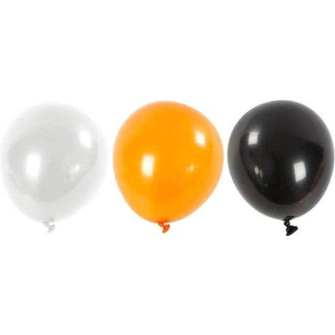 Creotime Ballonnen Voor Helium Zwart/ Oranje/ Wit 10 Stuks